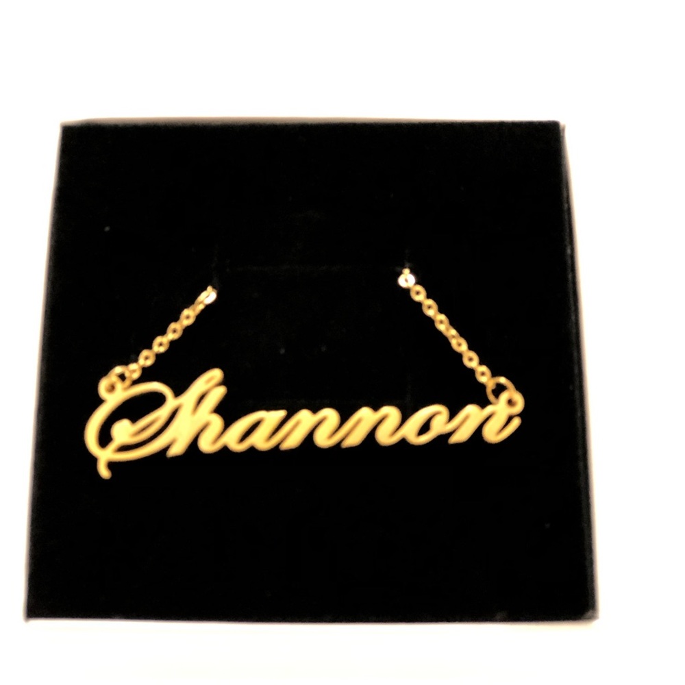 14K Gold Plated Name Necklace - Shannon